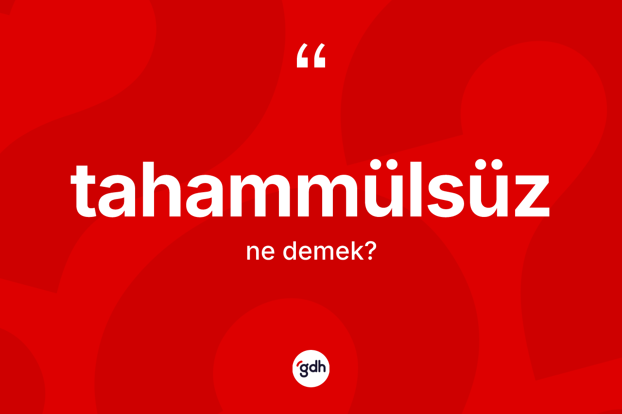 Tahammülsüz kelimesinin sözlükteki tanımı nedir?
