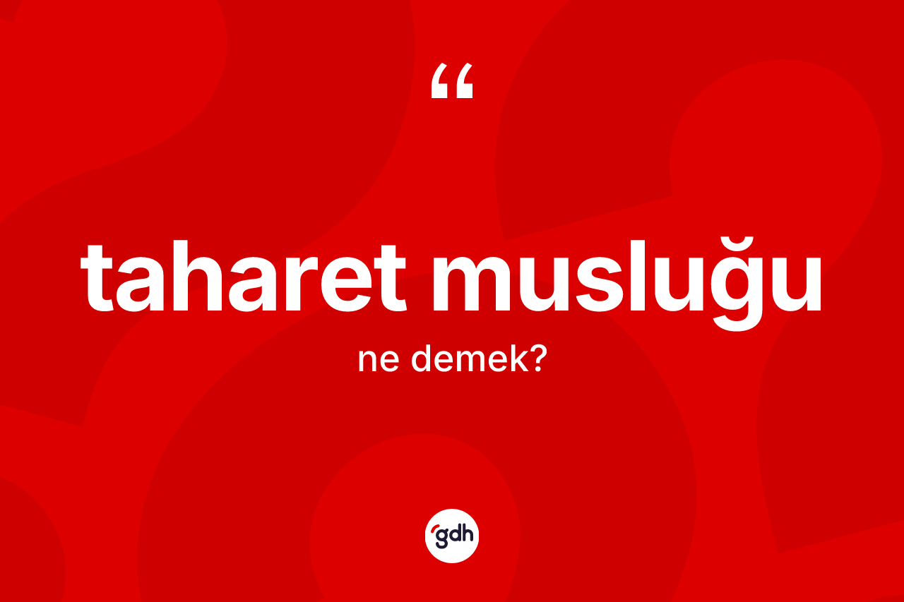 Taharet musluğu kelimesinin tanımı nedir?