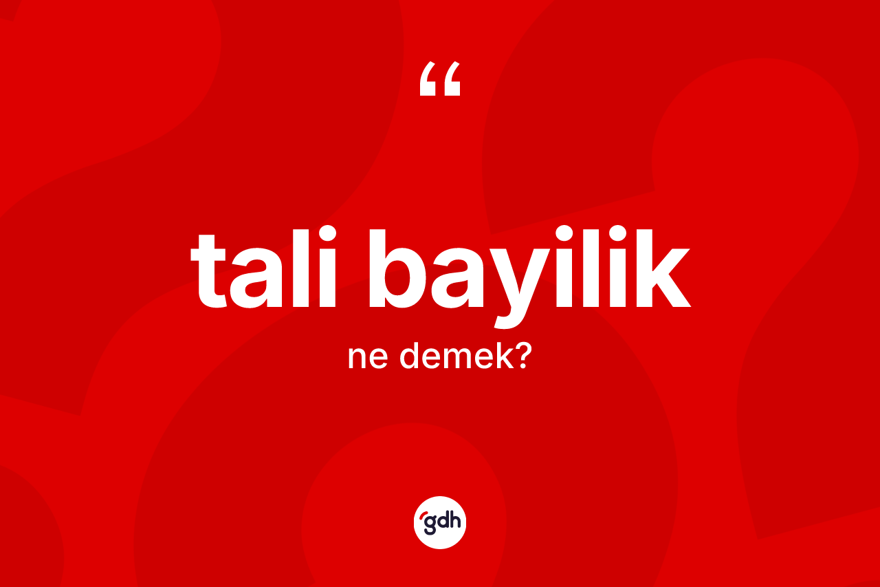 Tali bayilik kelimesinin sözlükteki tanımı nedir?