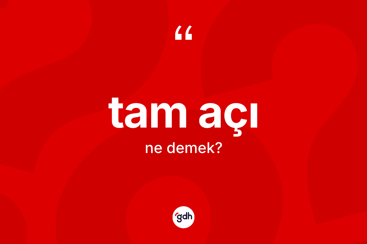 Tam açı kelimesinin sözlükteki tanımı nedir? Tam açı kelimesinin kaç farklı anlamı var?