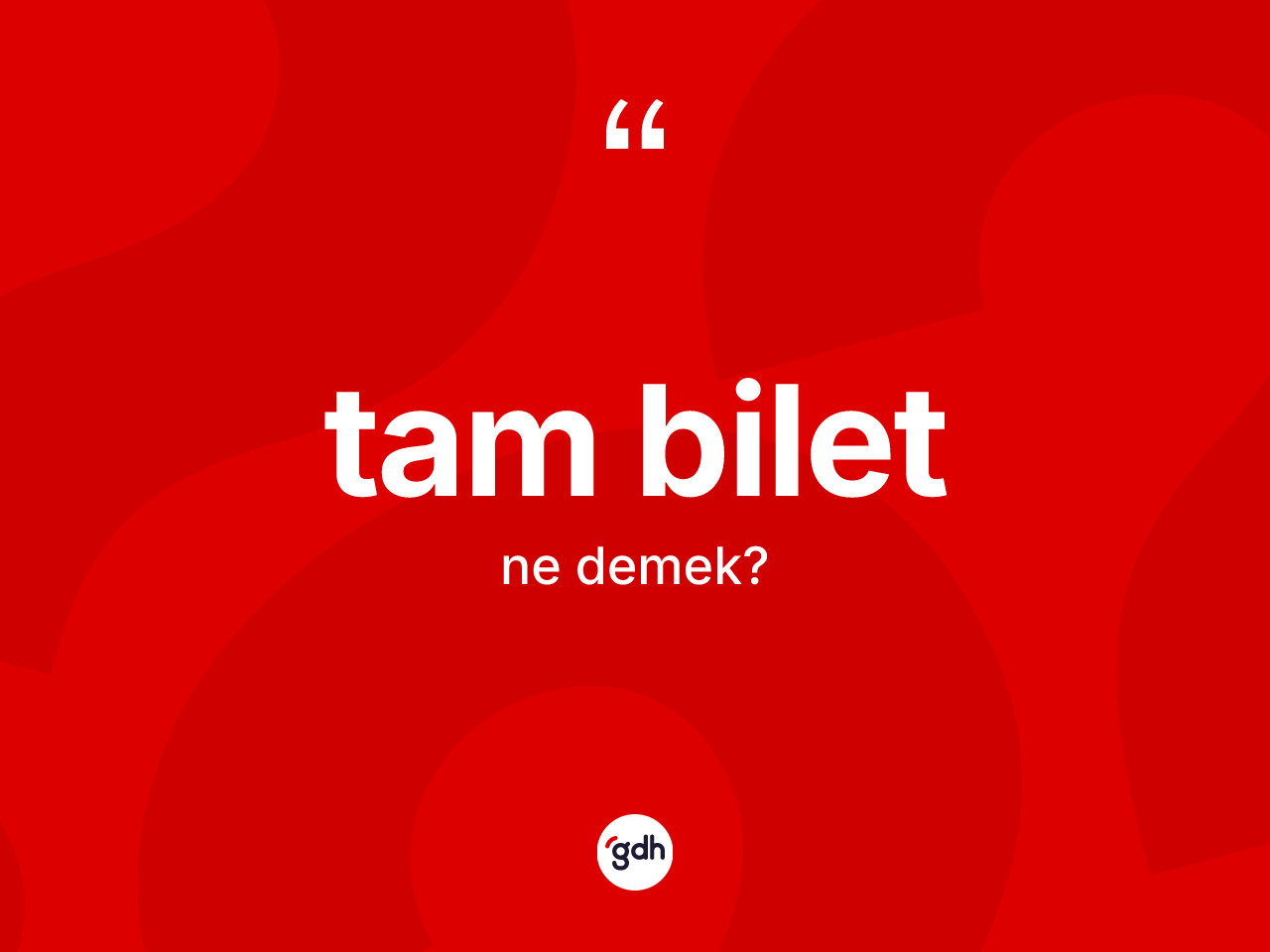 Tam bilet nedir? Tam bilet kelimesinin kaç farklı anlamı var?