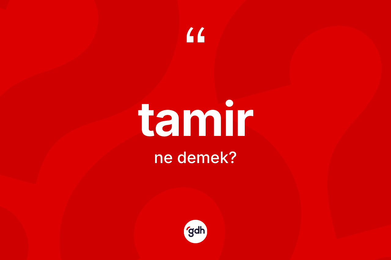 Tamir kelimesi ne demek?