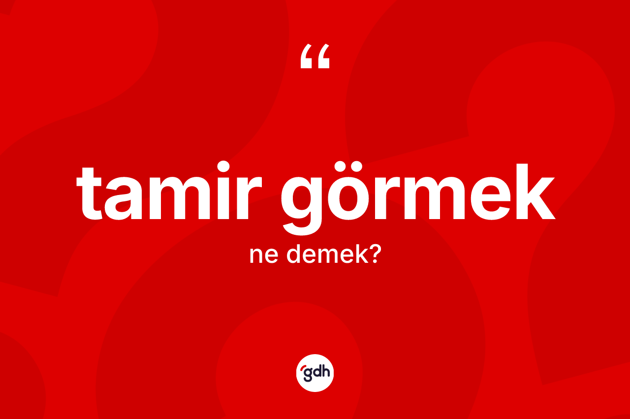 Tamir görmek ifadesi ne demektir?