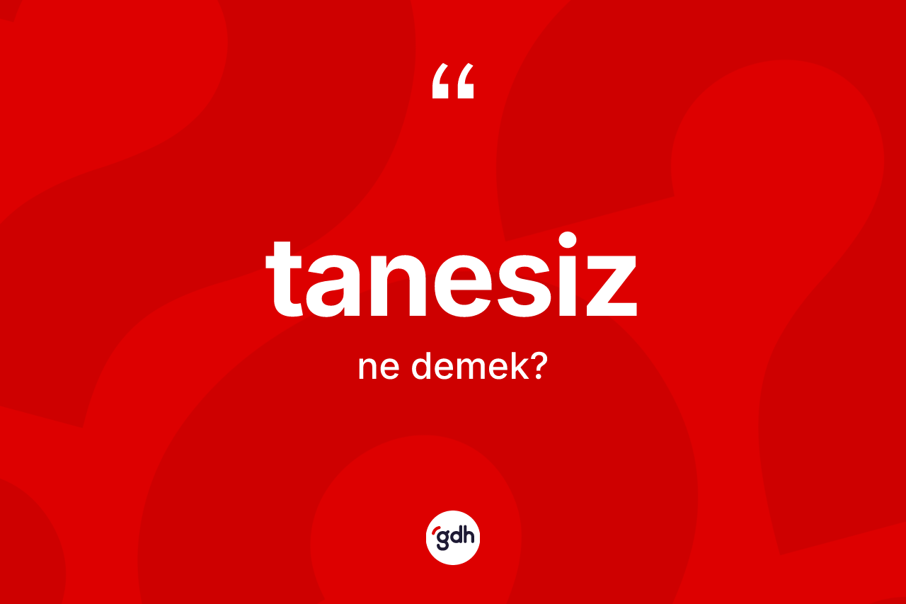 Tanesiz kelimesi nedir? Tanesizin TDK'ya göre anlamı nedir?