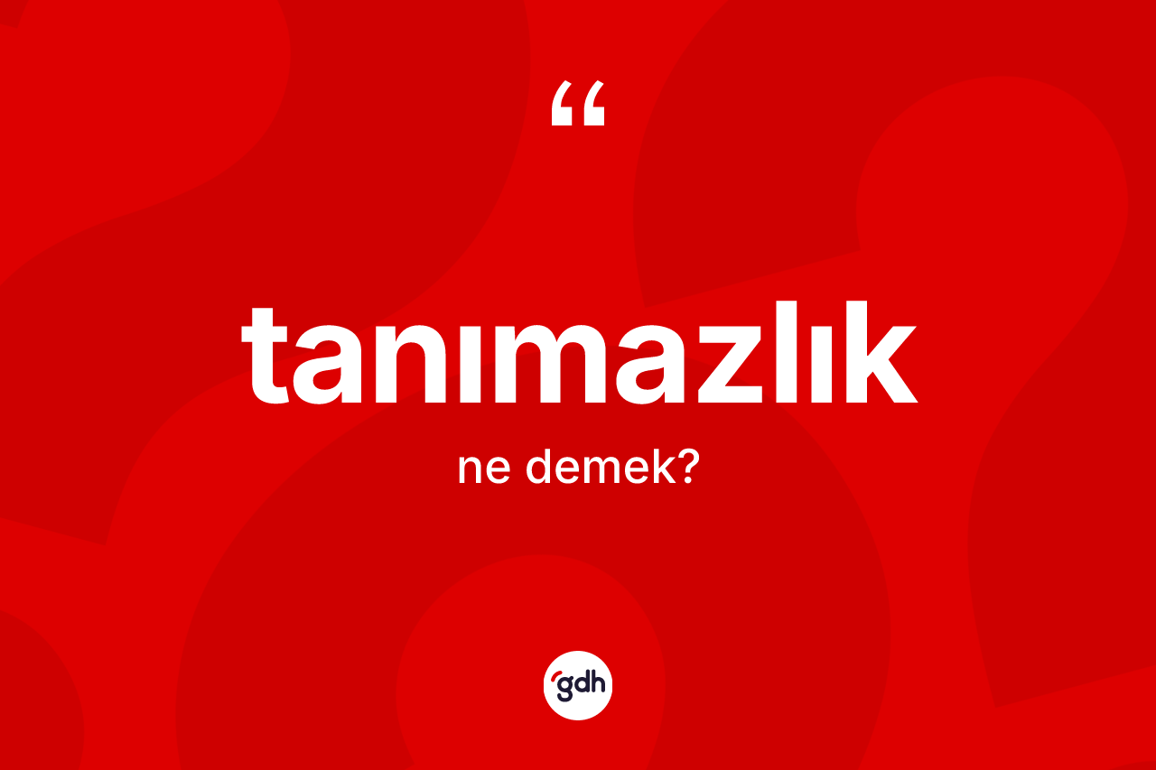 Tanımazlık kelimesi ne anlama gelir?