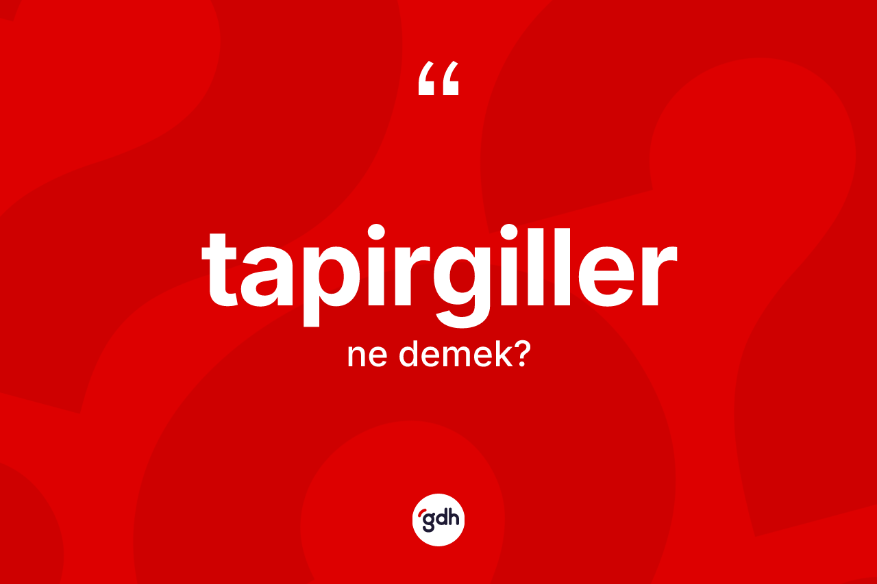 Tapirgiller kelimesinin anlamı nedir?
