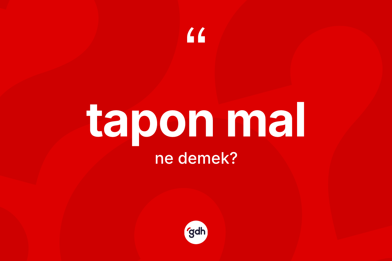 Tapon mal kelimesi ne anlama gelir? Tapon malın sözlükteki anlamı nedir?