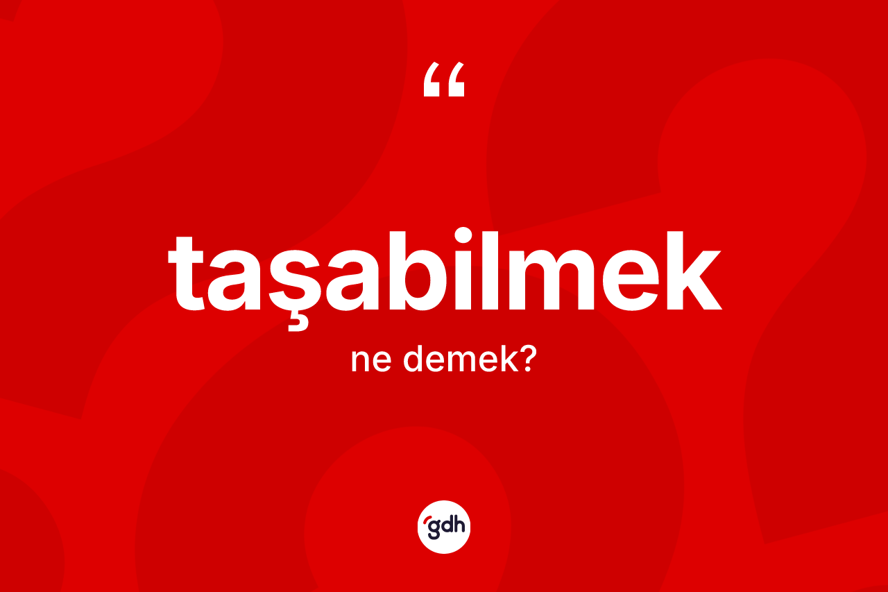 Taşabilmek kelimesi ne demek? Taşabilmeğin TDK'ya göre anlamı nedir?
