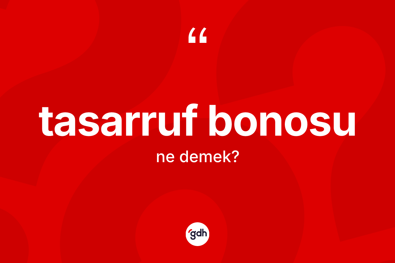 Tasarruf bonosu kelimesi ne demek?
