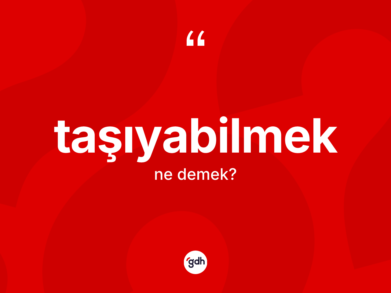 Taşıyabilmek kelimesinin anlamı nedir? Taşıyabilmeğin kısaca tanımı nedir?