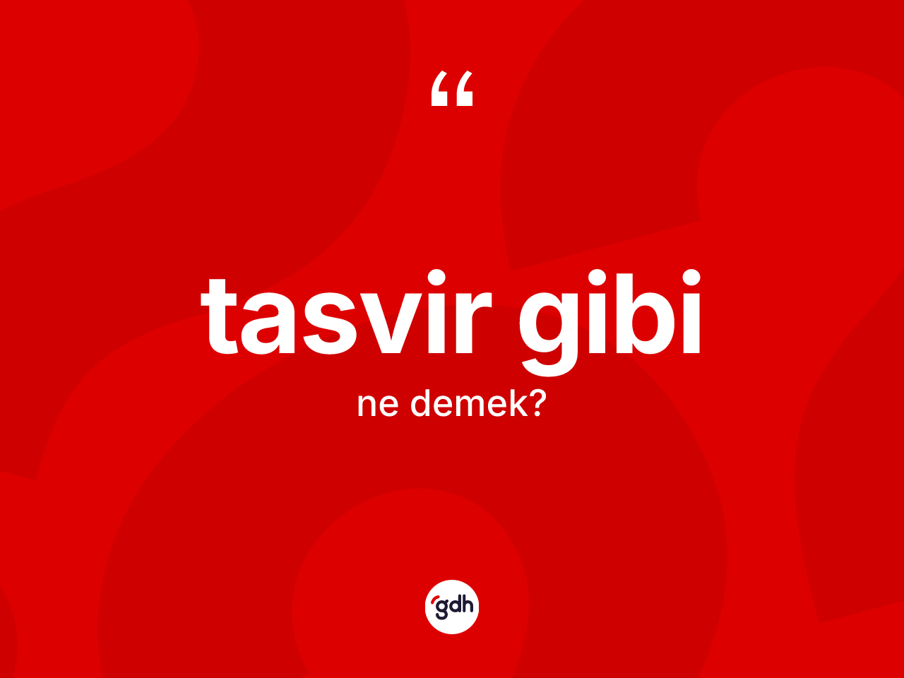 Tasvir gibi sözü ne demek? Tasvir gibi ifadesinin TDK anlamı nedir?
