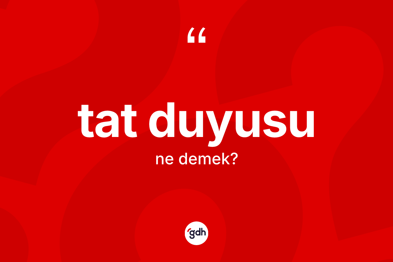 Tat duyusu kelimesi nedir? Tat duyusunun sözlükteki anlamı nedir?