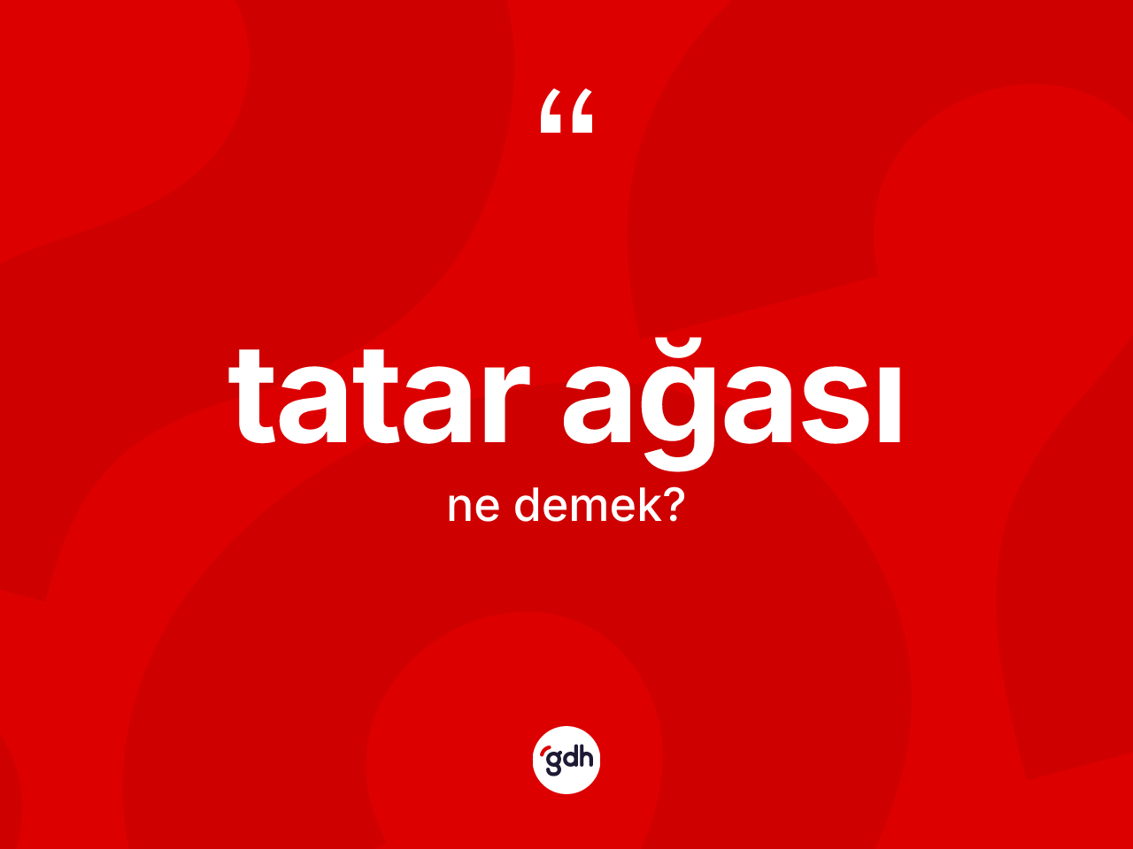 Tatar ağası ne anlama gelir? Tatar ağası kelimesinin TDK anlamı nedir?
