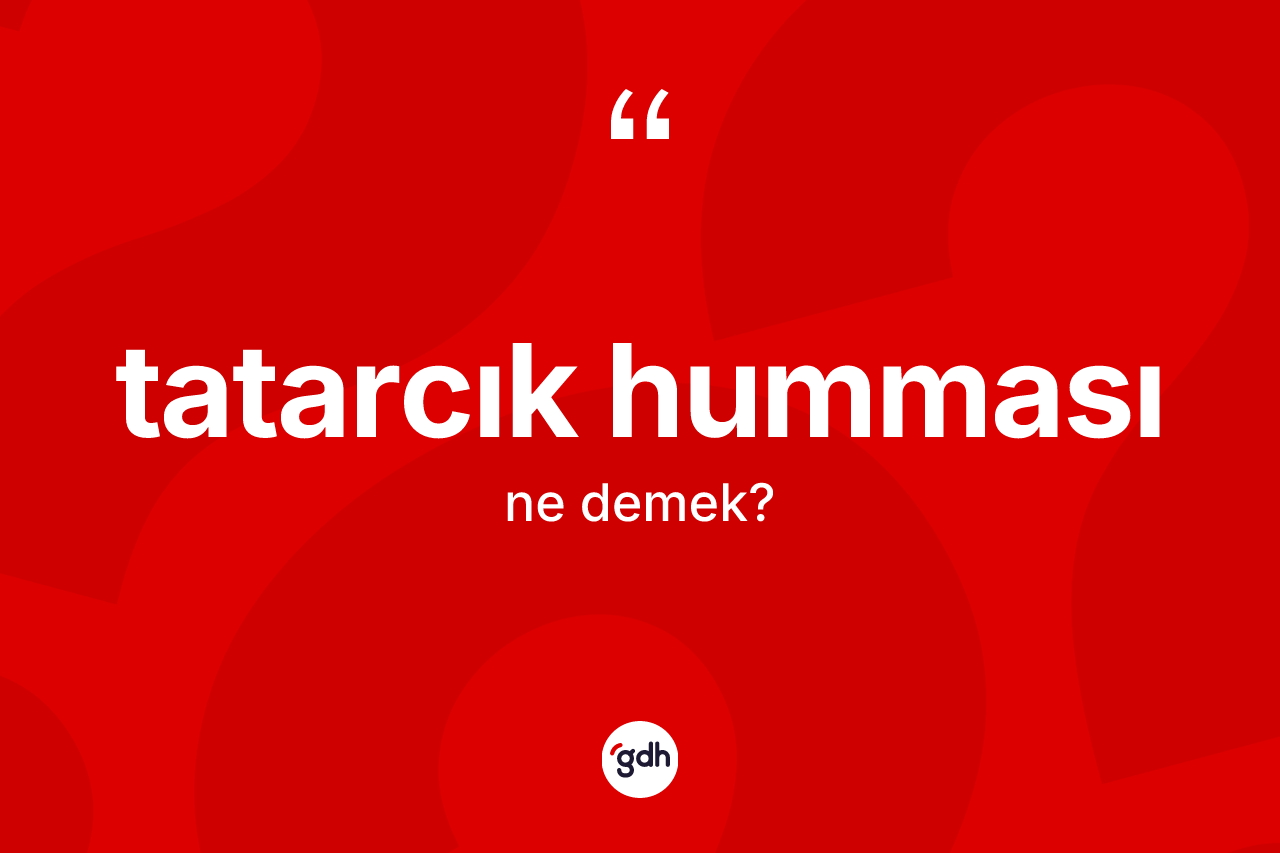 Tatarcık humması kelimesinin sözlükteki tanımı nedir?