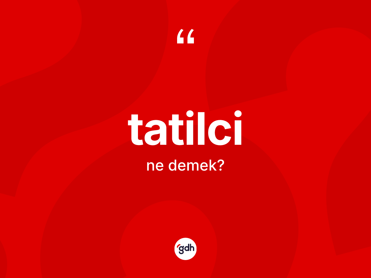 Tatilci nedir? Tatilcinin kısaca tanımı nedir?