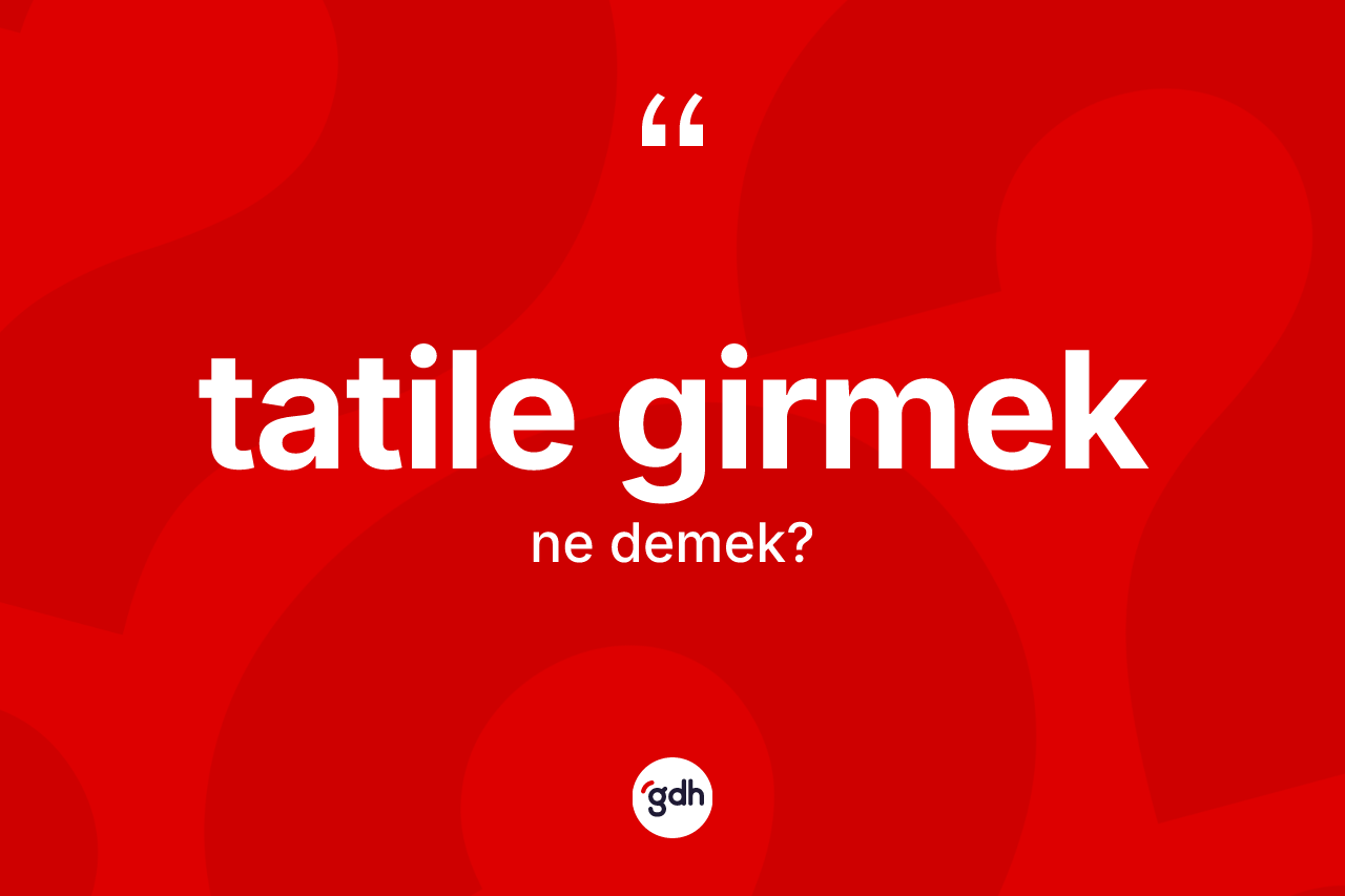 Tatile girmek ifadesinin anlamı nedir?