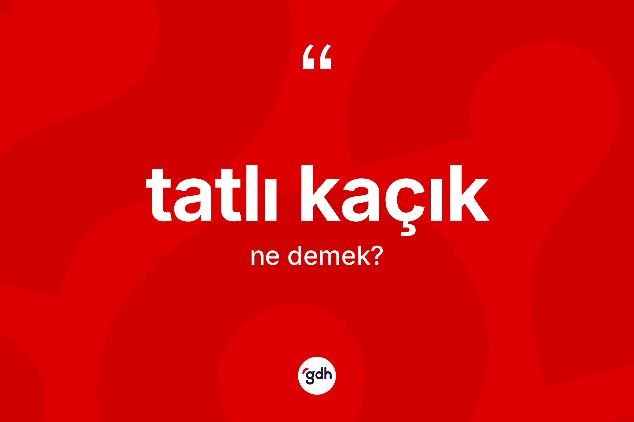 Tatlı kaçık kelimesi ne anlama gelir? Tatlı kaçığın TDK'ya göre anlamı nedir?