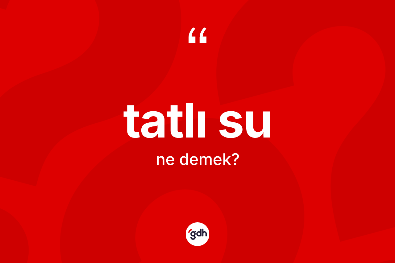 Tatlı su kelimesinin anlamı nedir? Tatlı sunun TDK'ya göre anlamı nedir?
