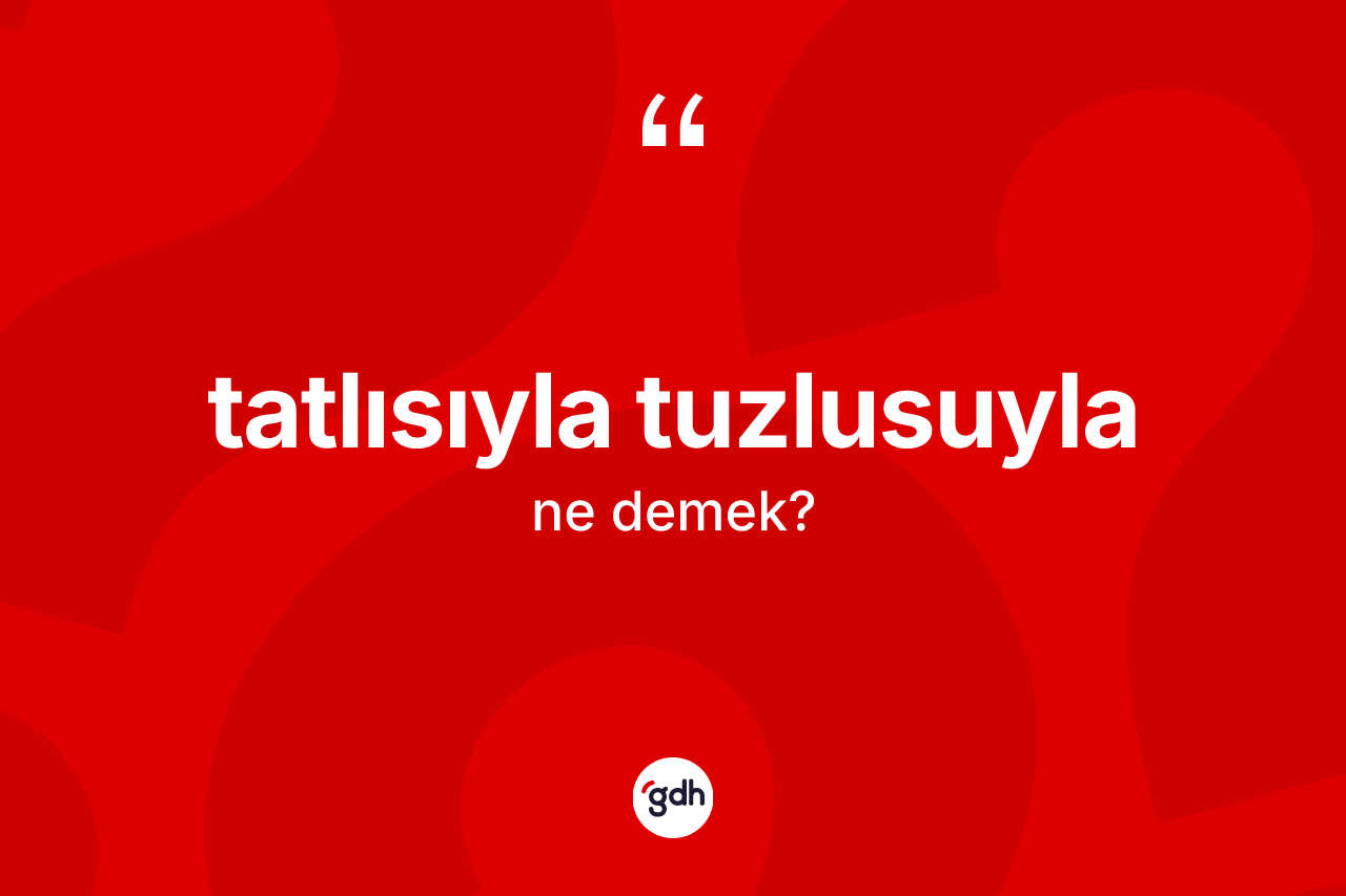 Tatlısıyla tuzlusuyla kelimesinin anlamı nedir? Tatlısıyla tuzlusuylanın TDK'ya göre anlamı nedir?