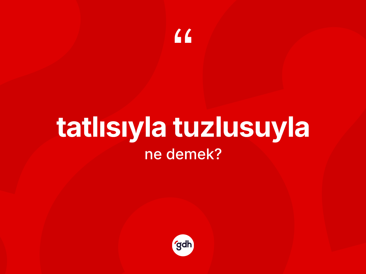 Tatlısıyla tuzlusuyla kelimesinin anlamı nedir? Tatlısıyla tuzlusuylanın TDK'ya göre anlamı nedir?