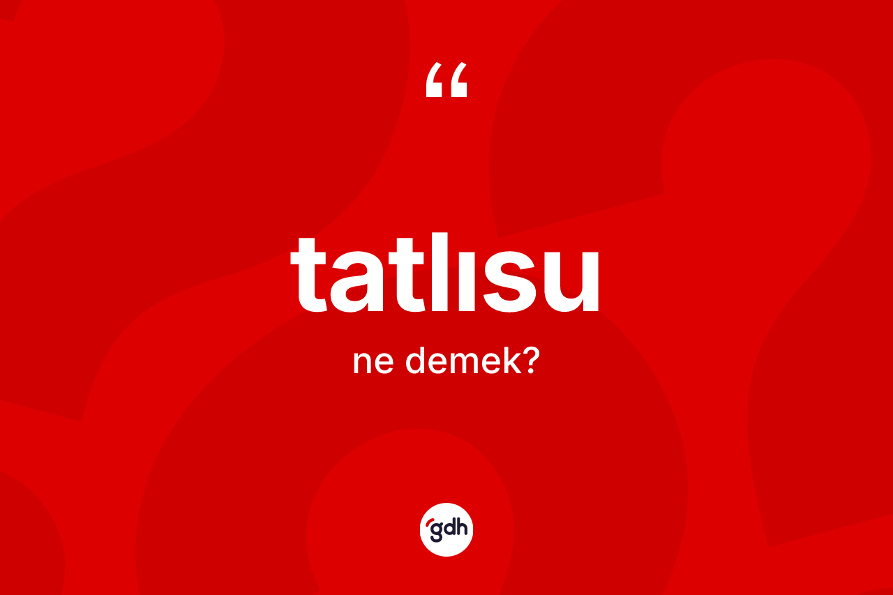 Tatlısu kelimesinin tanımı nedir? Tatlısunun TDK'ya göre anlamı nedir?