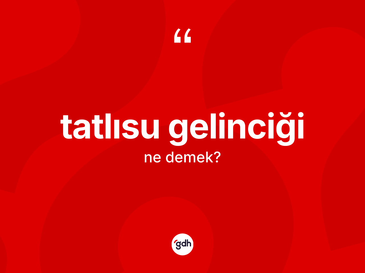 Tatlısu gelinciği kelimesinin tanımı nedir? Tatlısu gelinciğinin sözlükteki anlamı nedir?