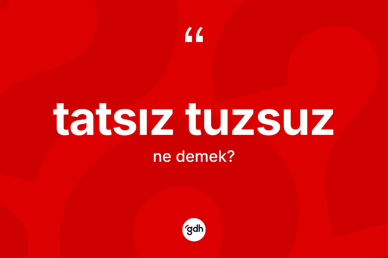 Tatsız tuzsuz kelimesinin tanımı nedir? Tatsız tuzsuzun kısaca tanımı nedir?