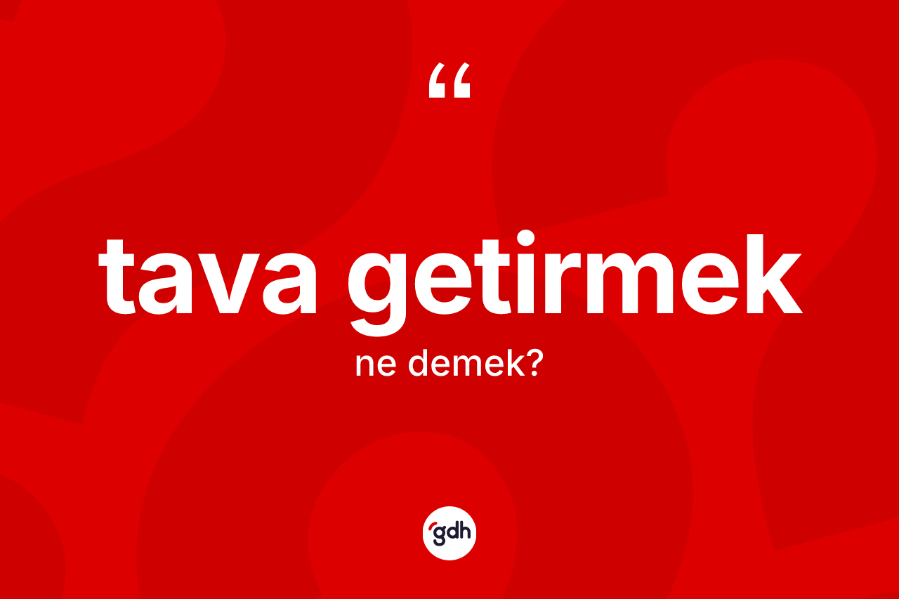 Tava getirmek ifadesinin sözlükteki anlamı nedir?