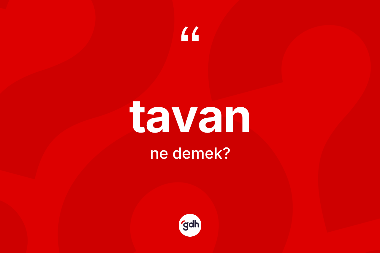 Tavan nedir? Tavanın sözlükteki anlamı nedir?