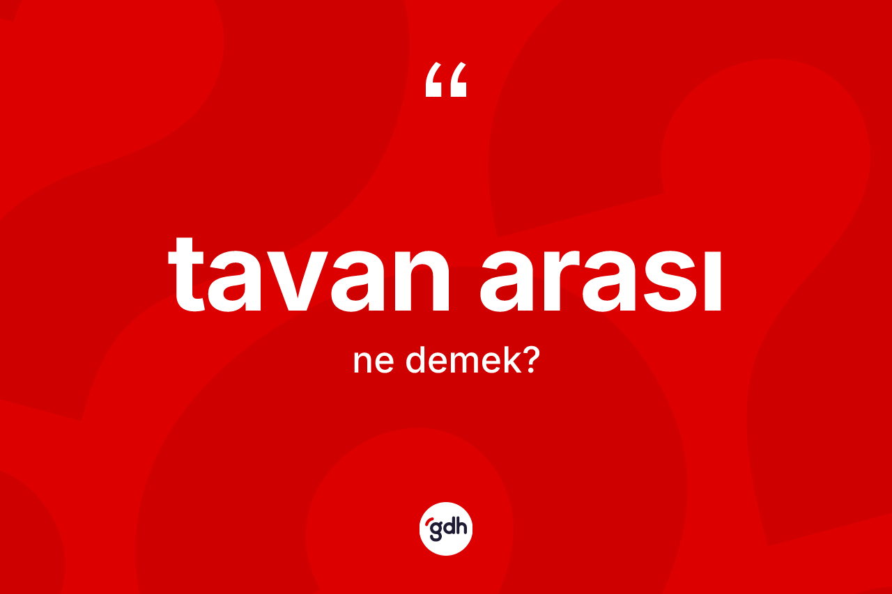 Tavan arası nedir? Tavan arasının TDK'ya göre anlamı nedir?