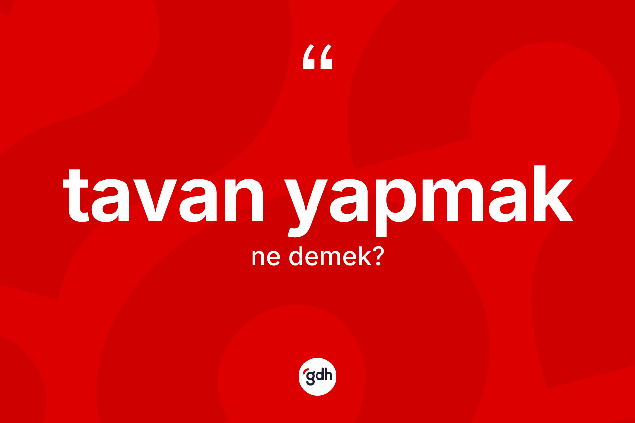 Tavan yapmak ifadesinin kısaca tanımı nedir?