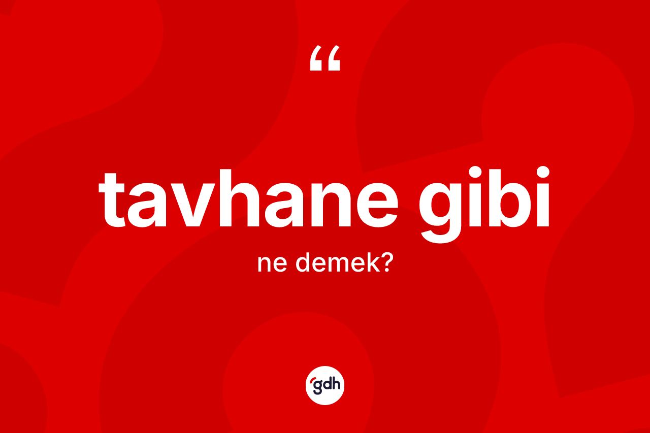 Tavhane gibi ifadesi ne anlama gelir? Tavhane gibi sözü nerede kullanılır?