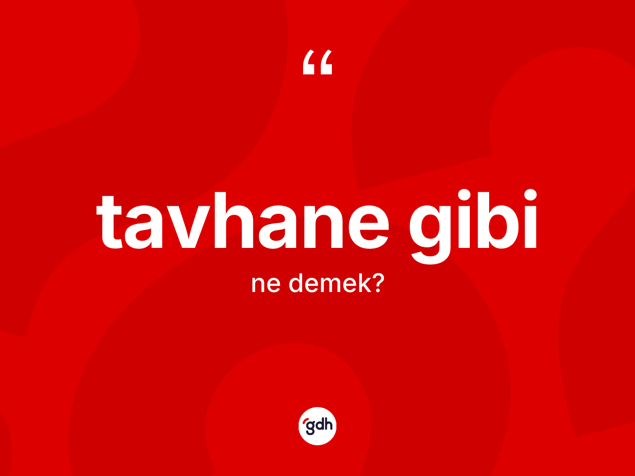 Tavhane gibi ifadesi ne anlama gelir? Tavhane gibi sözü nerede kullanılır?