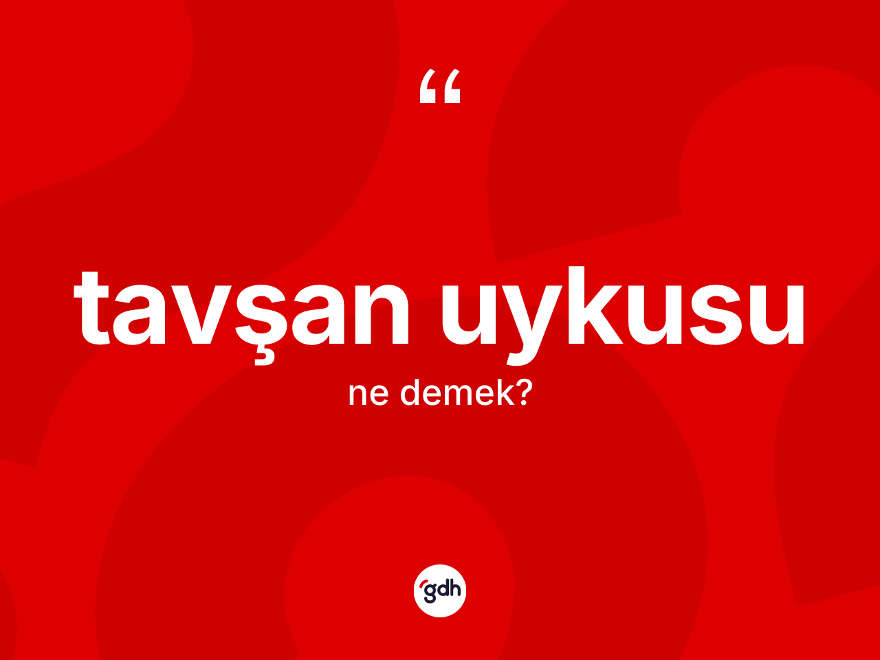 Tavşan uykusu kelimesinin tanımı nedir? Tavşan uykusunun TDK'ya göre anlamı nedir?
