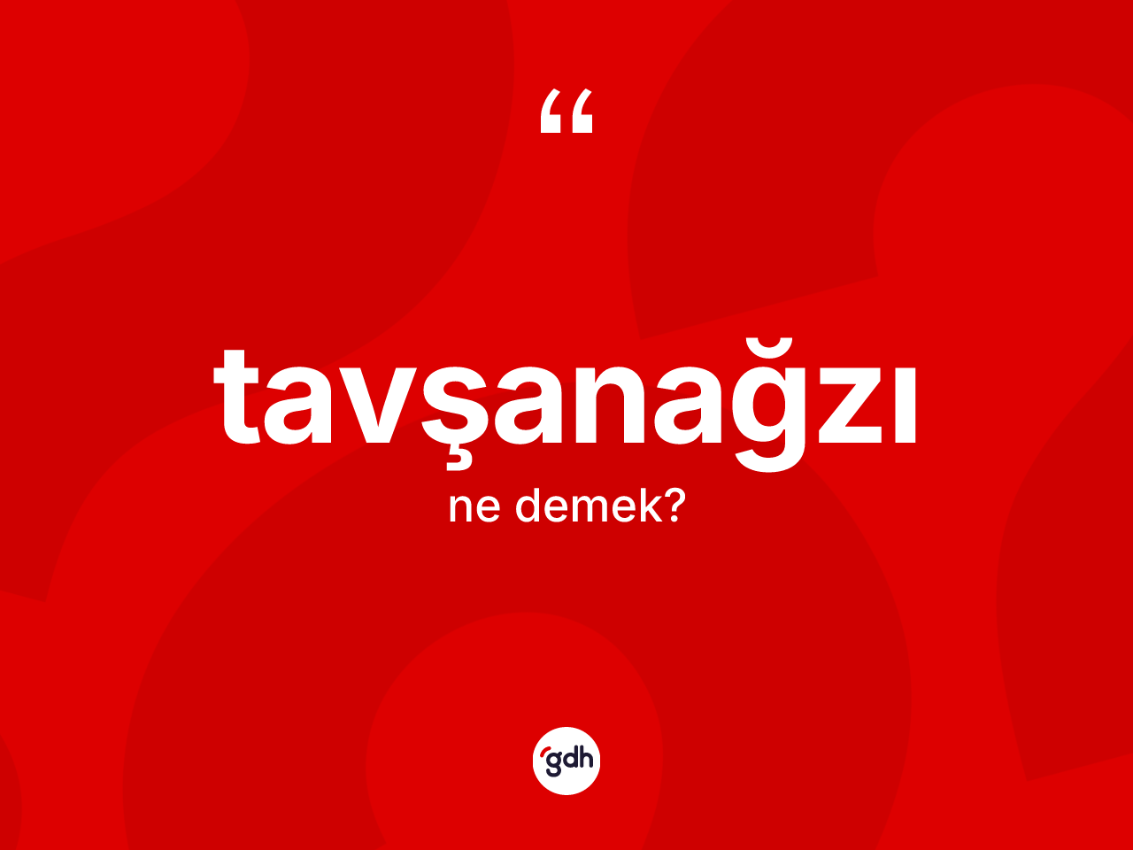 Tavşanağzı kelimesinin tanımı nedir? Tavşanağzı kelimesinin TDK anlamı nedir?