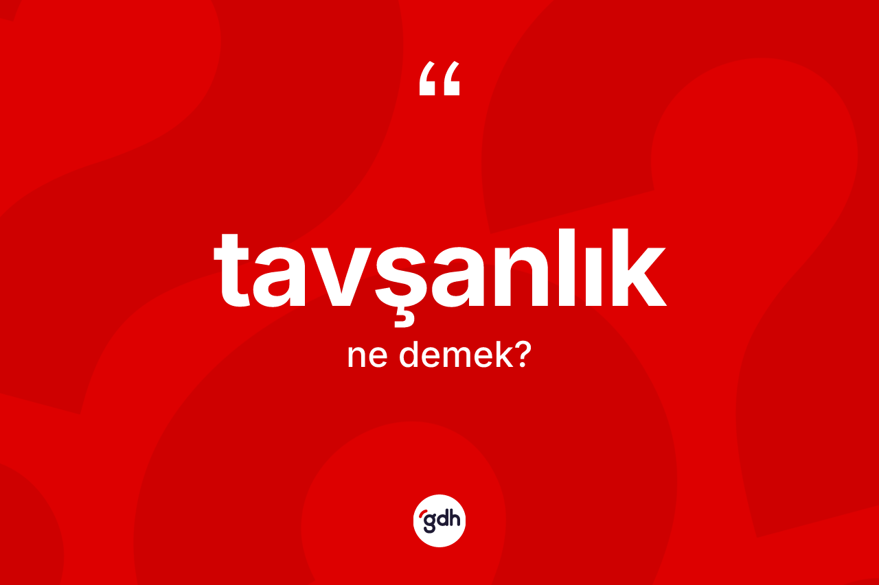 Tavşanlık kelimesinin sözlükteki tanımı nedir? Tavşanlığın TDK'ya göre anlamı nedir?