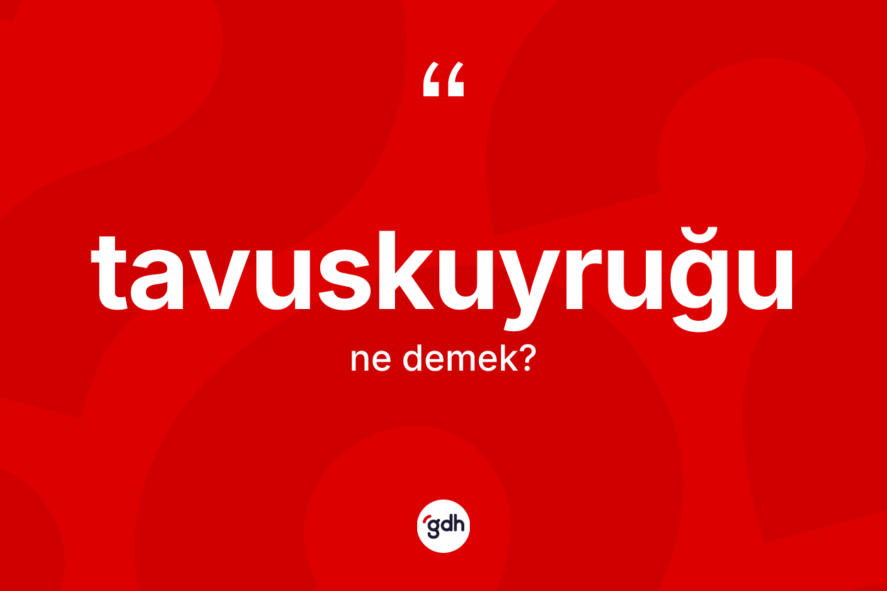 Tavuskuyruğu ne anlama gelir? Tavuskuyruğunun kısaca tanımı nedir?