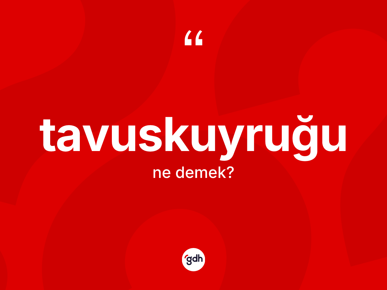 Tavuskuyruğu ne anlama gelir? Tavuskuyruğunun kısaca tanımı nedir?
