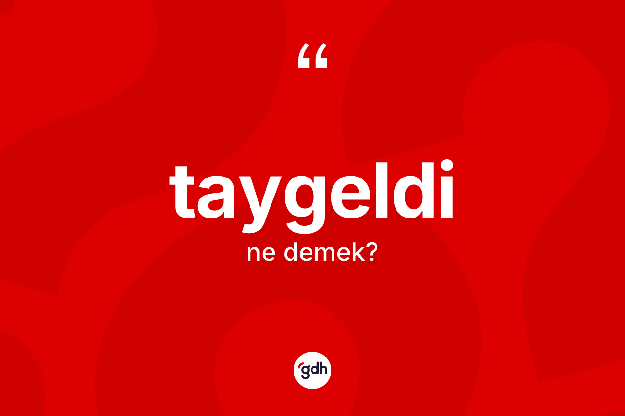 Taygeldi kelimesinin tanımı nedir? Taygeldi kelimesinin kaç farklı anlamı var?
