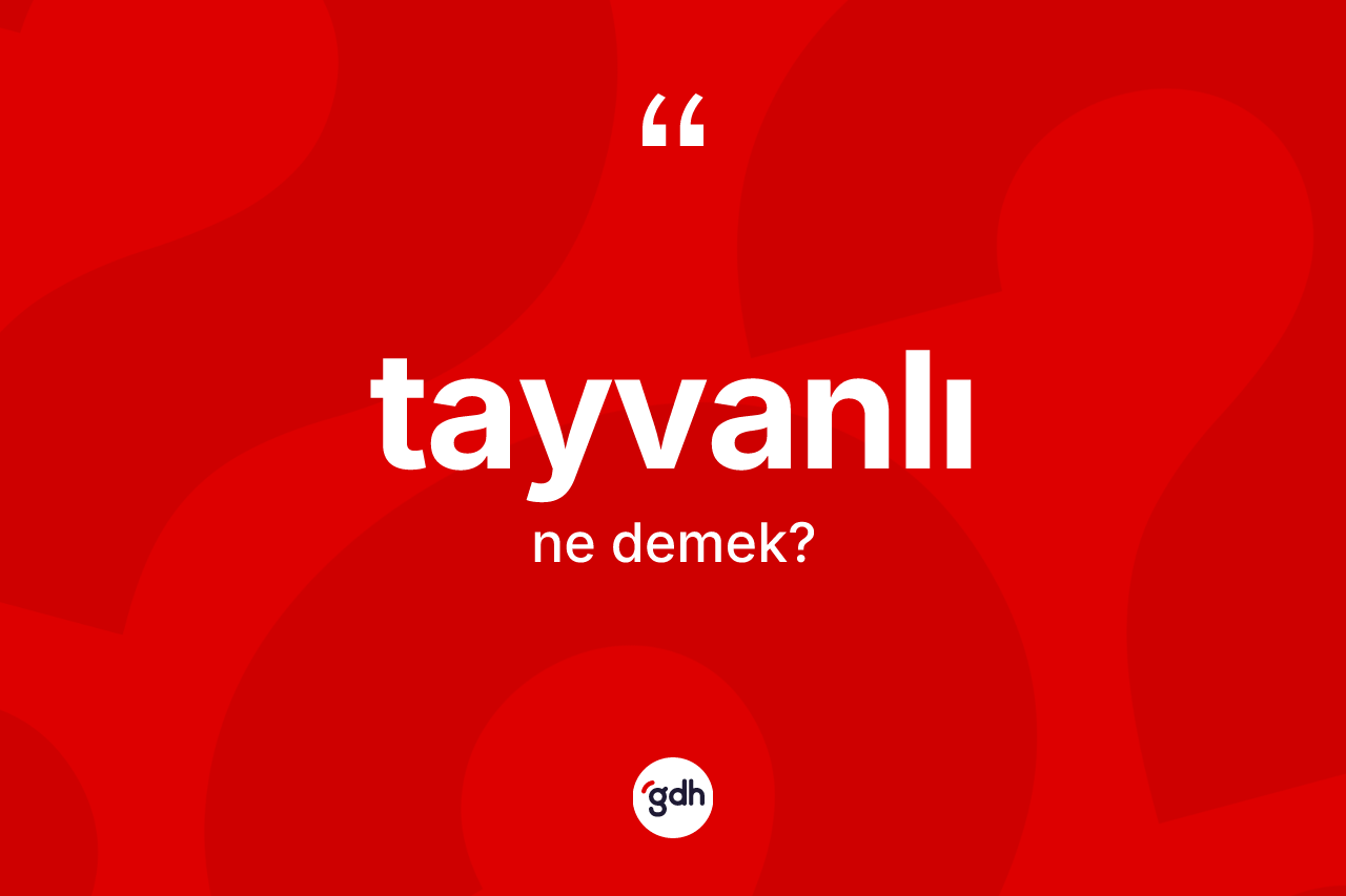 Tayvanlı kelimesinin sözlükteki tanımı nedir? Tayvanlı'nın TDK'ya göre anlamı nedir?