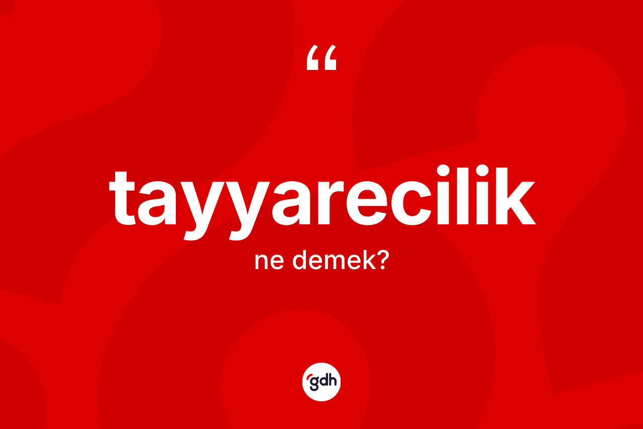 Tayyarecilik ne anlama gelir? Tayyarecilik kelimesinin TDK'ya göre açıklaması nedir?