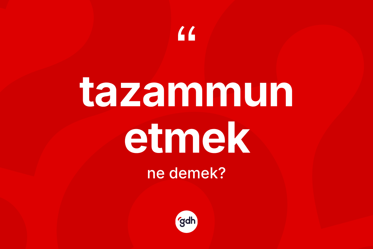 Tazammun etmek nedir? Tazammun etmek ifadesinin TDK anlamı nedir?