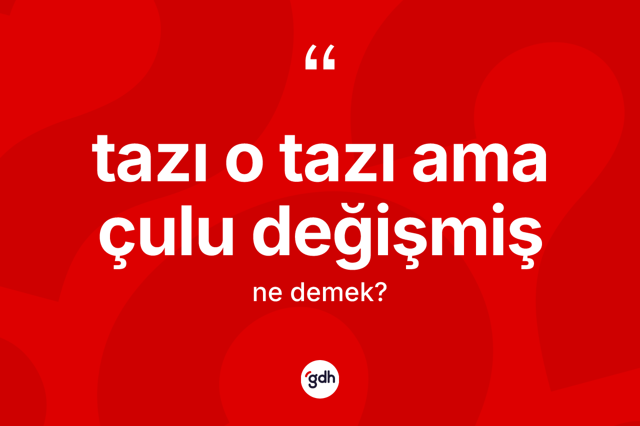 Tazı o tazı ama çulu değişmiş sözü ne demektir? Tazı o tazı ama çulu değişmiş sözünün TDK anlamı nedir?