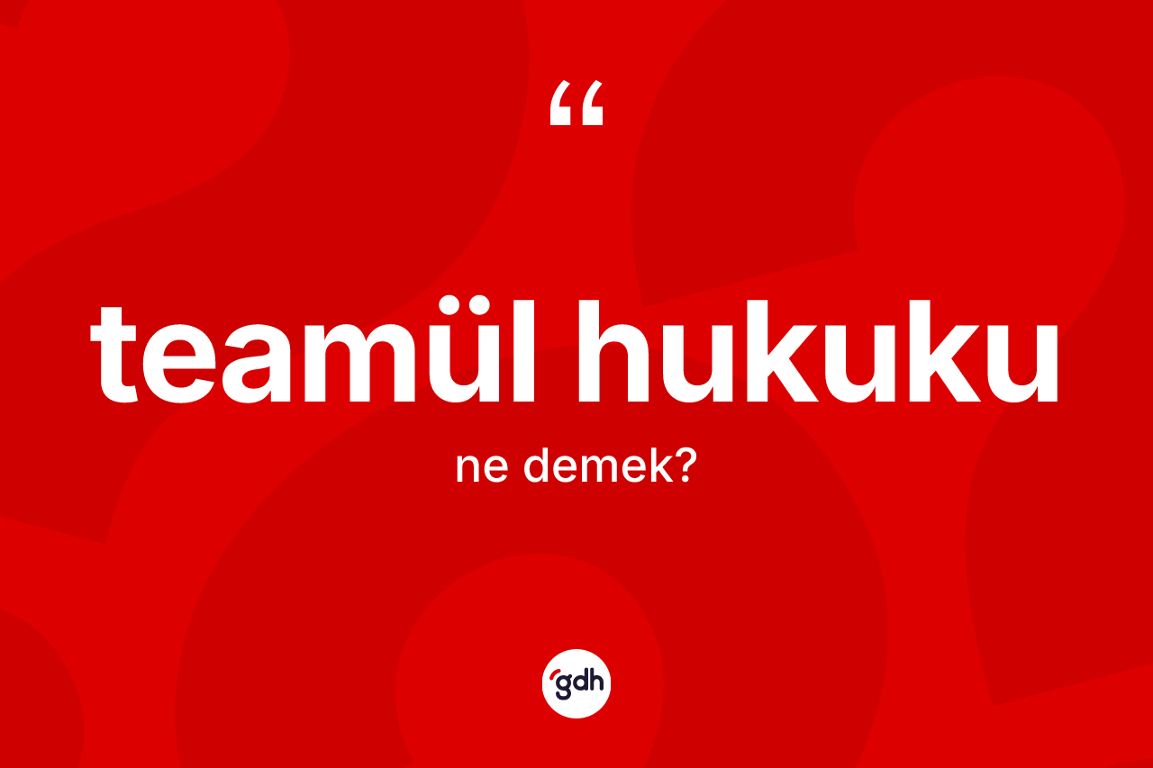 Teamül hukuku kelimesi nedir? Teamül hukuku kelimesinin kaç farklı anlamı var?
