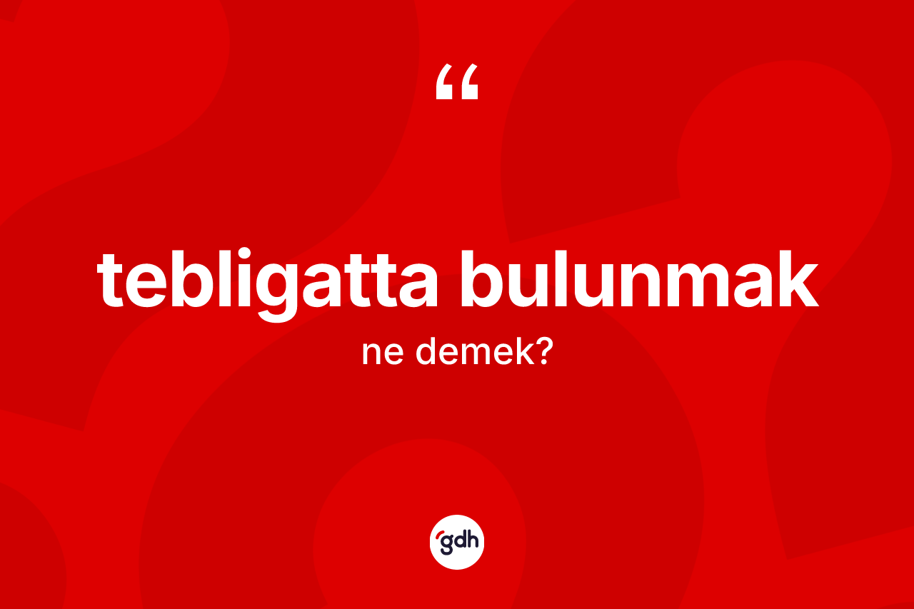 Tebligatta bulunmak ifadesinin kısaca tanımı nedir? Tebligatta bulunmak ifadesinin TDK'ya göre açıklaması nedir?