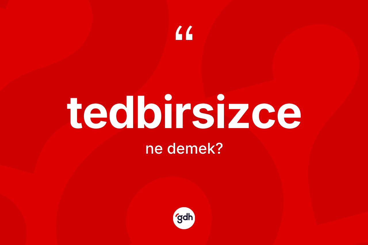 Tedbirsizce kelimesinin anlamı nedir? Tedbirsizce kelimesinin özellikleri nelerdir?