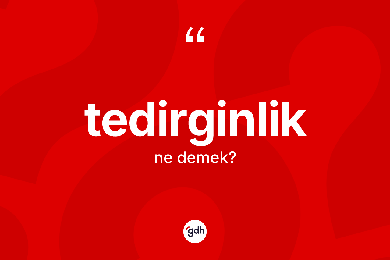 Tedirginlik kelimesi nedir? Tedirginlik kelimesinin kaç farklı anlamı var?