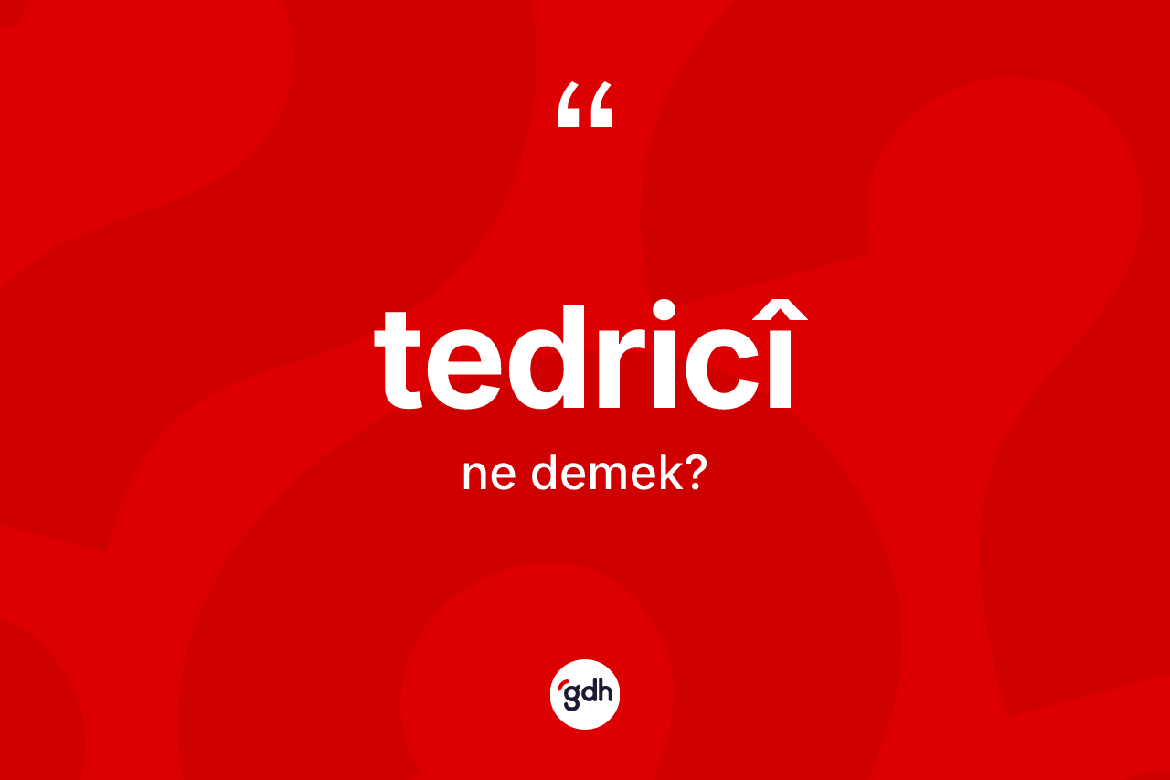 Tedricî kelimesi ne demek? Tedricî kelimesinin TDK anlamı nedir?