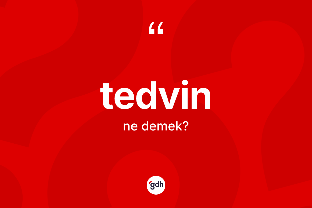 Tedvin nedir? Tedvinin TDK'ya göre anlamı nedir?