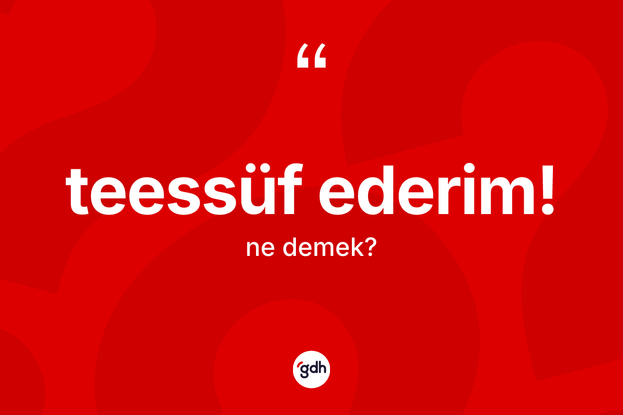 Teessüf ederim! ifadesinin kısaca tanımı nedir? Teessüf ederim! ifadesi nerede kullanılır?
